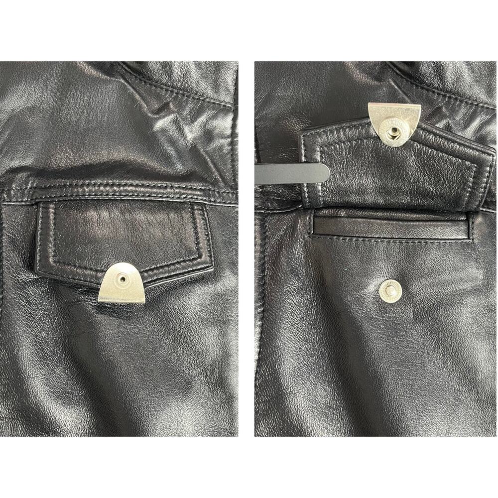 Jamie Sadock Black Leather and Leopard Faux Fur Reversible Zip up Vest Medium - Picture 16 of 16